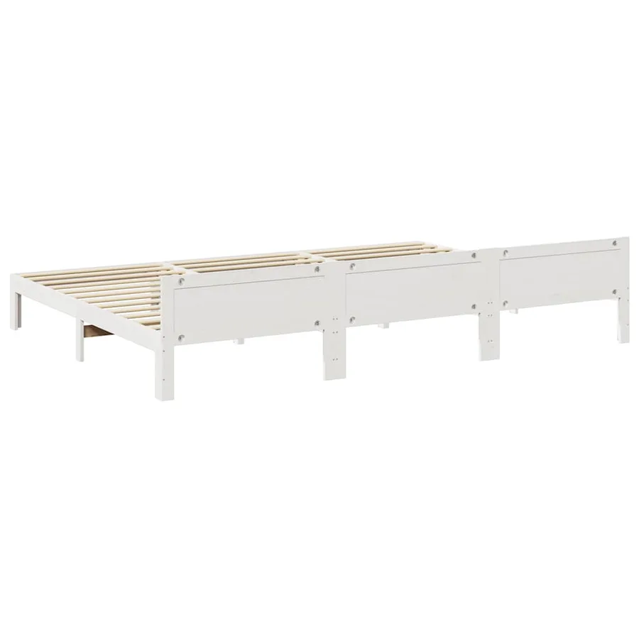 Cadre de lit familial sans matelas blanc 270x200 cm - 9