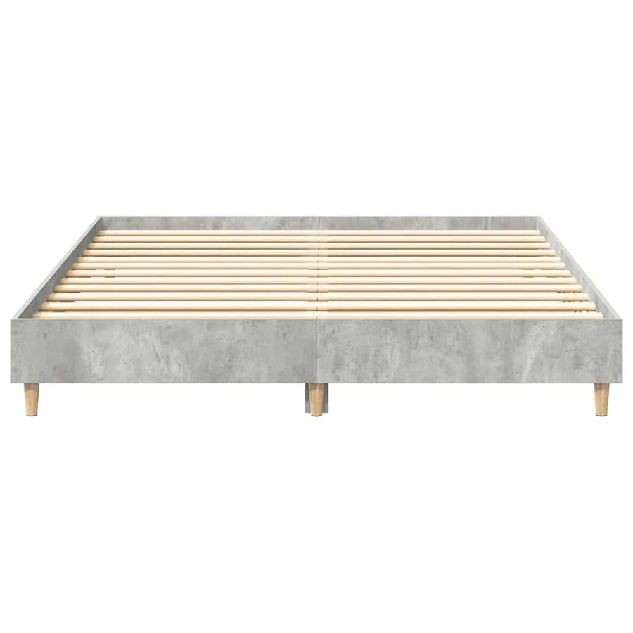 Cadre de lit sans matelas gris béton 140x200 cm bois ingénierie - 5