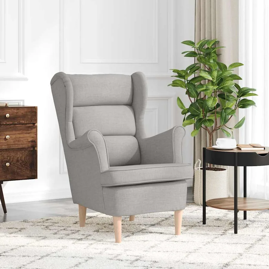 Fauteuil gris nuage 74x84x100 cm tissu
