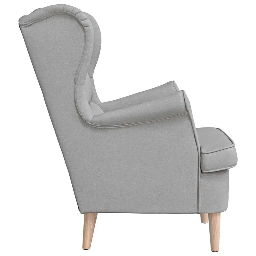 Fauteuil gris nuage 74x84x100 cm tissu - 5