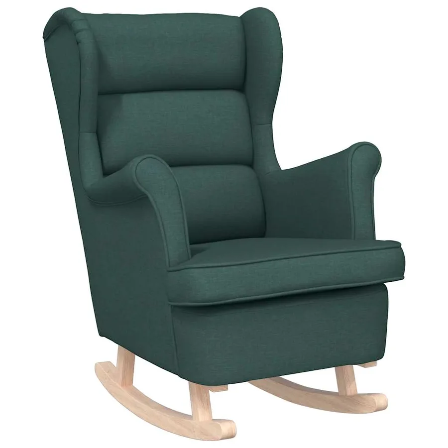 Chaise à bascule vert foncé 74x90x102 cm tissu - 2