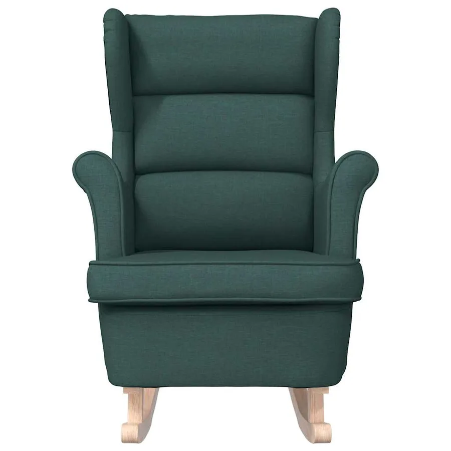 Chaise à bascule vert foncé 74x90x102 cm tissu - 4