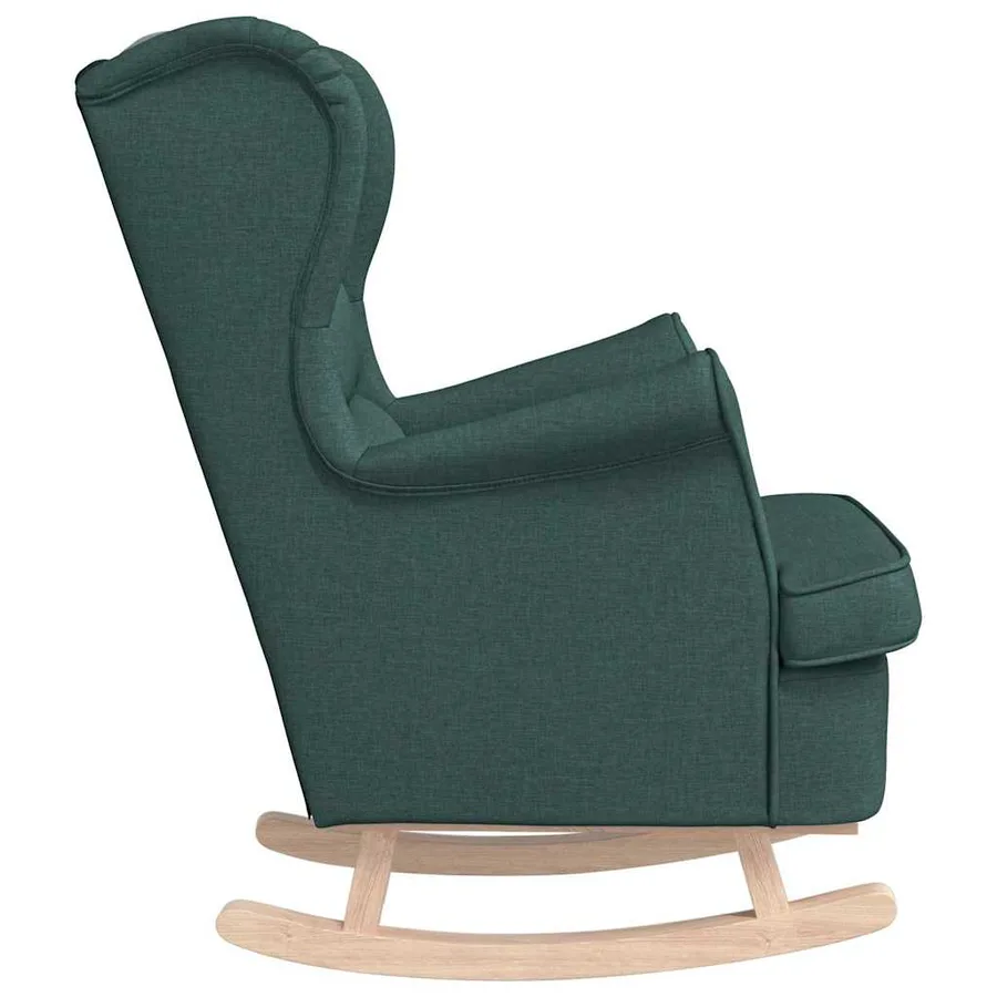 Chaise à bascule vert foncé 74x90x102 cm tissu - 5