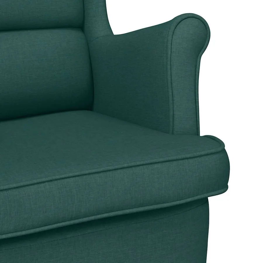 Chaise à bascule vert foncé 74x90x102 cm tissu - 7