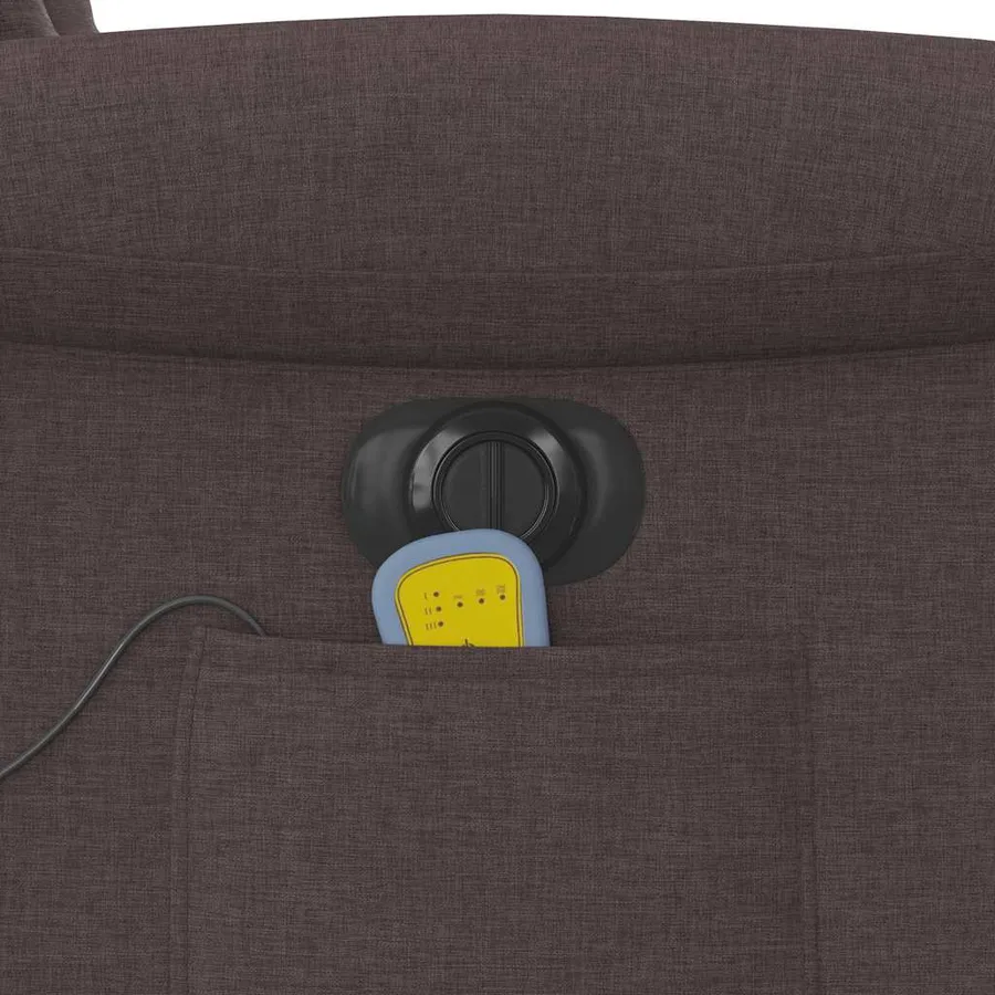 Fauteuil de massage inclinable électrique Marron foncé Tissu - 12