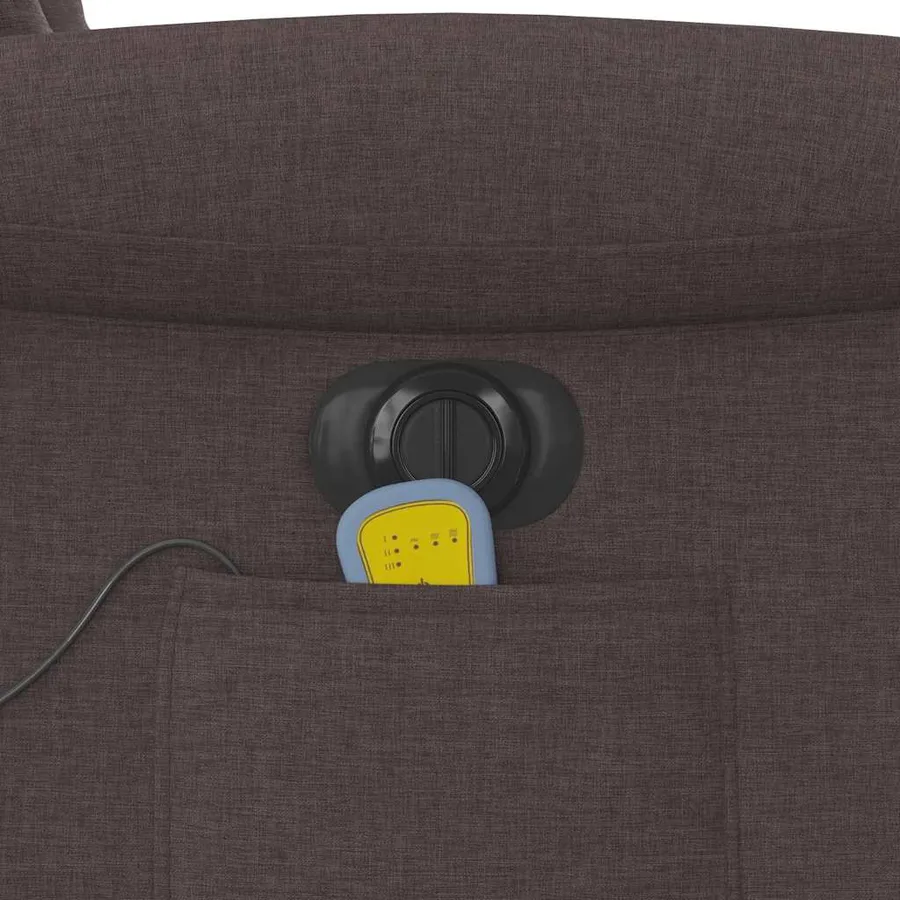 Fauteuil inclinable de massage électrique Marron foncé Tissu - 15