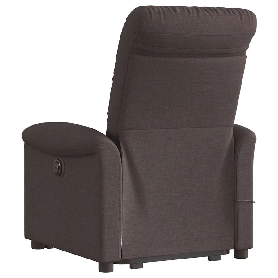 Fauteuil inclinable de massage électrique Marron foncé Tissu - 7