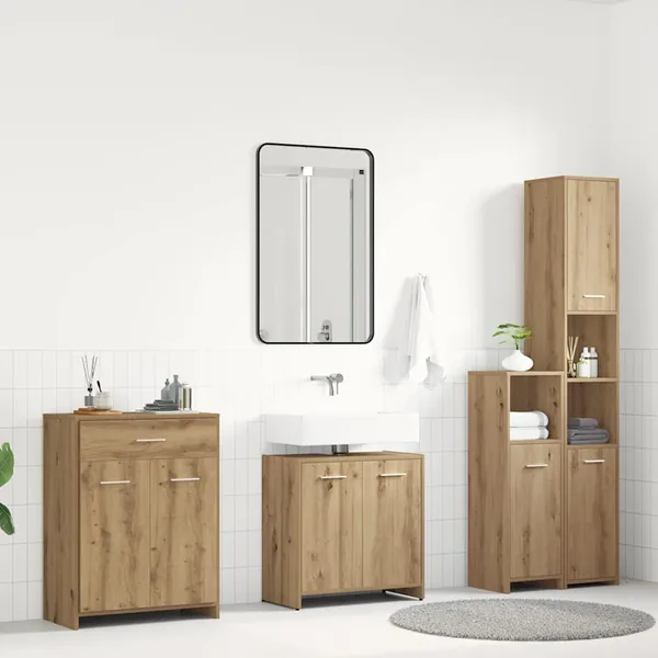 Ensemble de meubles salle de bain 4 pcs bois d'ingénierie