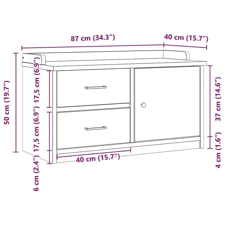 Banc de couloir SANDNES 87x40x50 cm bois de pin massif - 11