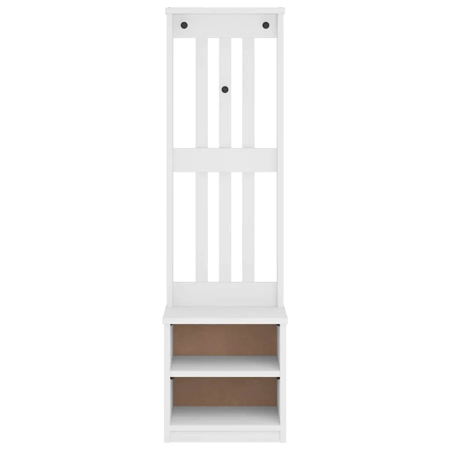 Portemanteau SANDNES blanc 45x40x159,5 cm bois massif pin - 5
