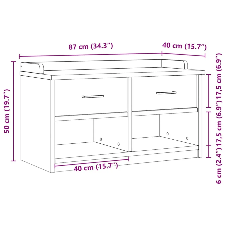 Banc de couloir SANDNES 87x40x50 cm bois de pin massif - 11
