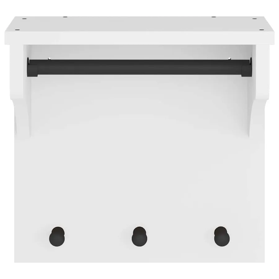 Porte-manteau mural SANDNES blanc 43x30x42 cm bois massif pin - 5