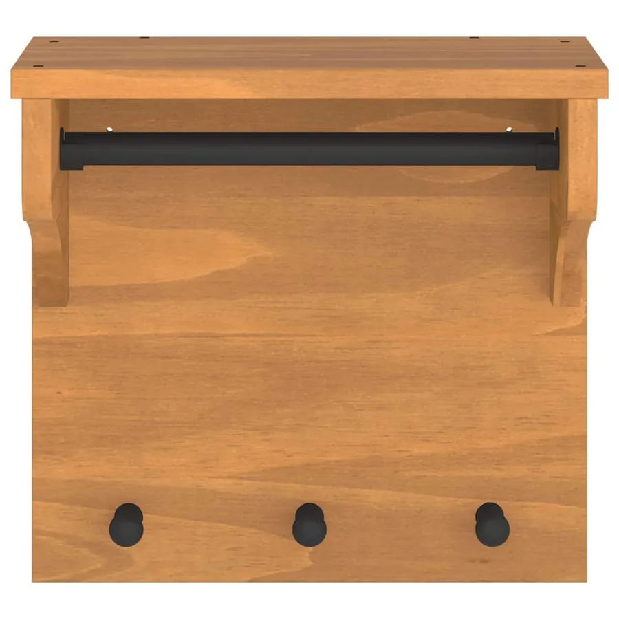 Porte-manteau mural SANDNES 43x30x42 cm bois massif pin - 5