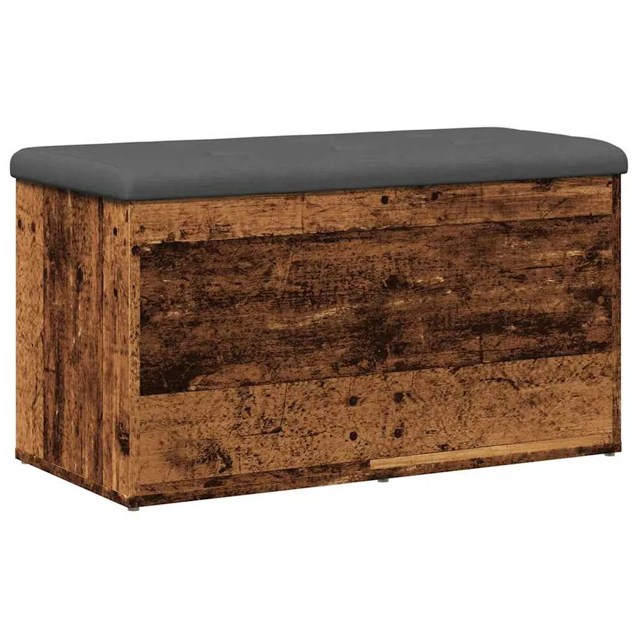 Banc de rangement vieux bois 82x42x45 cm bois d'ingénierie - 4