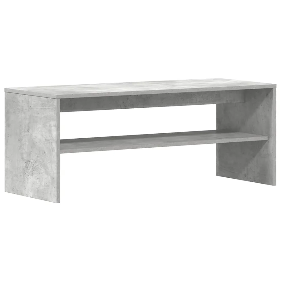 Meuble TV Gris béton 100 x 40 x 40 cm Aggloméré - 2