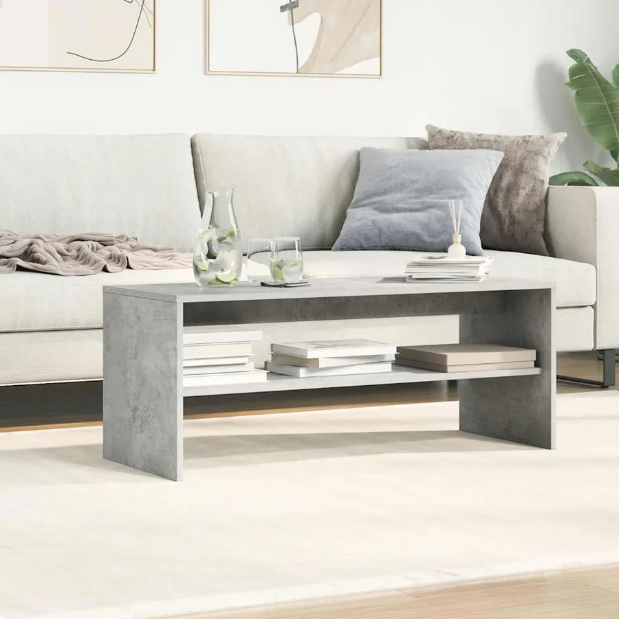 Meuble TV Gris béton 100 x 40 x 40 cm Aggloméré - 4