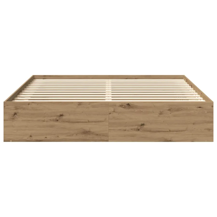 Cadre de lit sans matelas chêne artisanal 200x200 cm - 5