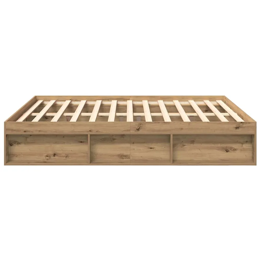 Cadre de lit sans matelas chêne artisanal 200x200 cm - 6