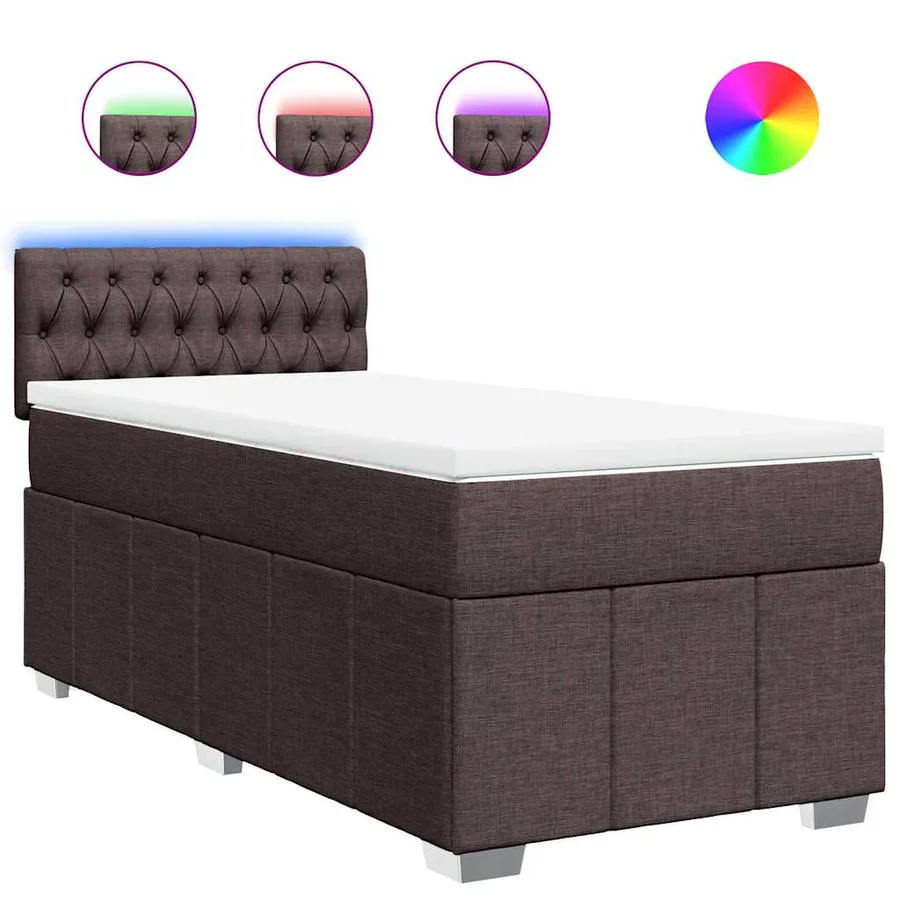 Sommier à lattes de lit avec matelas Marron foncé 90x200 cm - 2