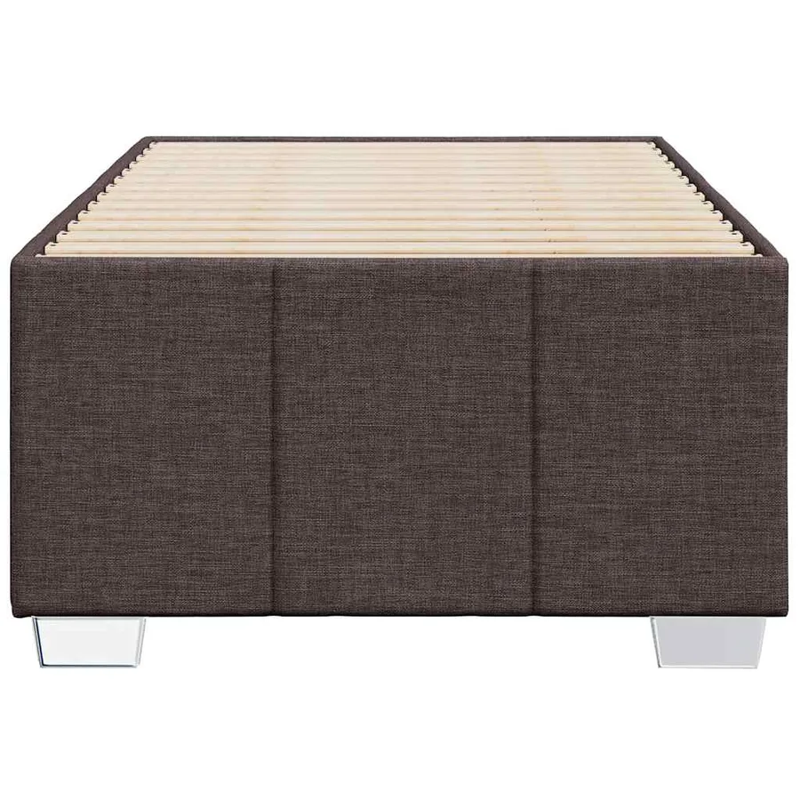 Cadre de lit sans matelas marron foncé 90x200 cm tissu - 4