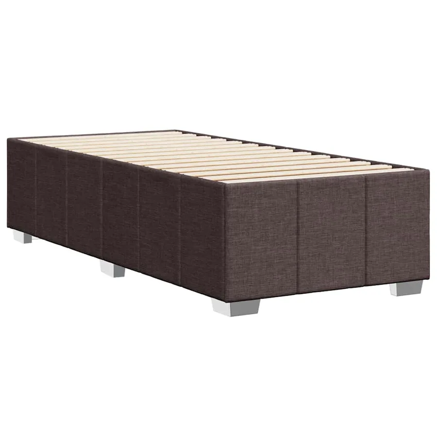 Cadre de lit sans matelas marron foncé 90x200 cm tissu - 6