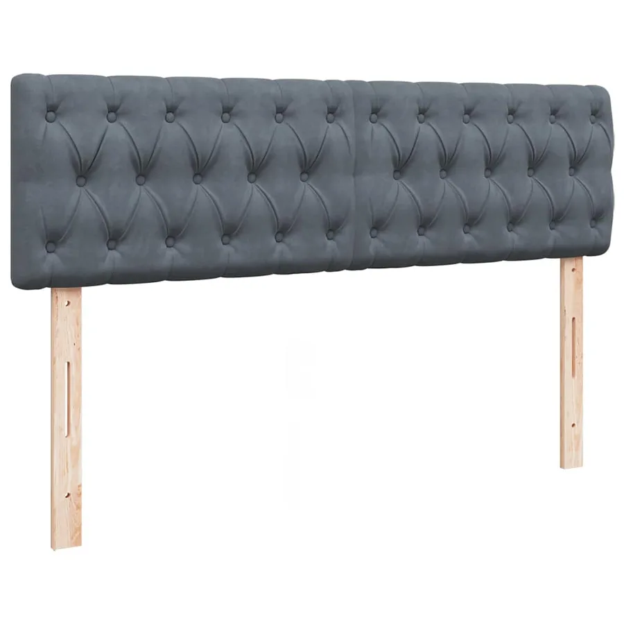 Cadre de lit ottoman avec matelas gris foncé 140x200 cm velours - 9