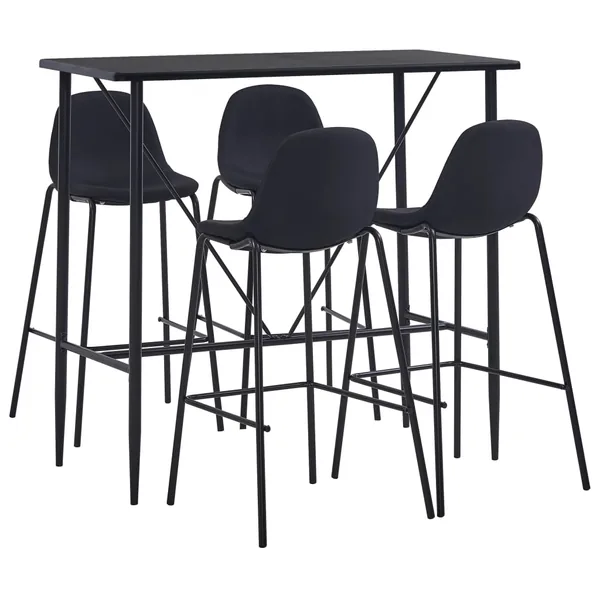 Ensemble de bar 5 pcs Tissu Noir