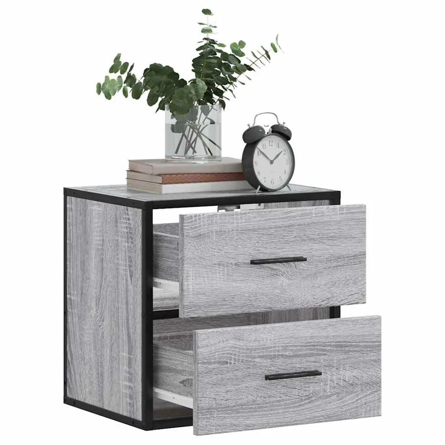 Table de chevet murale sonoma gris 40x31x39,5 cm - 4