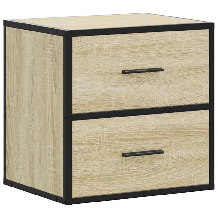 Table de chevet murale chêne sonoma 40x31x39,5 cm - 2