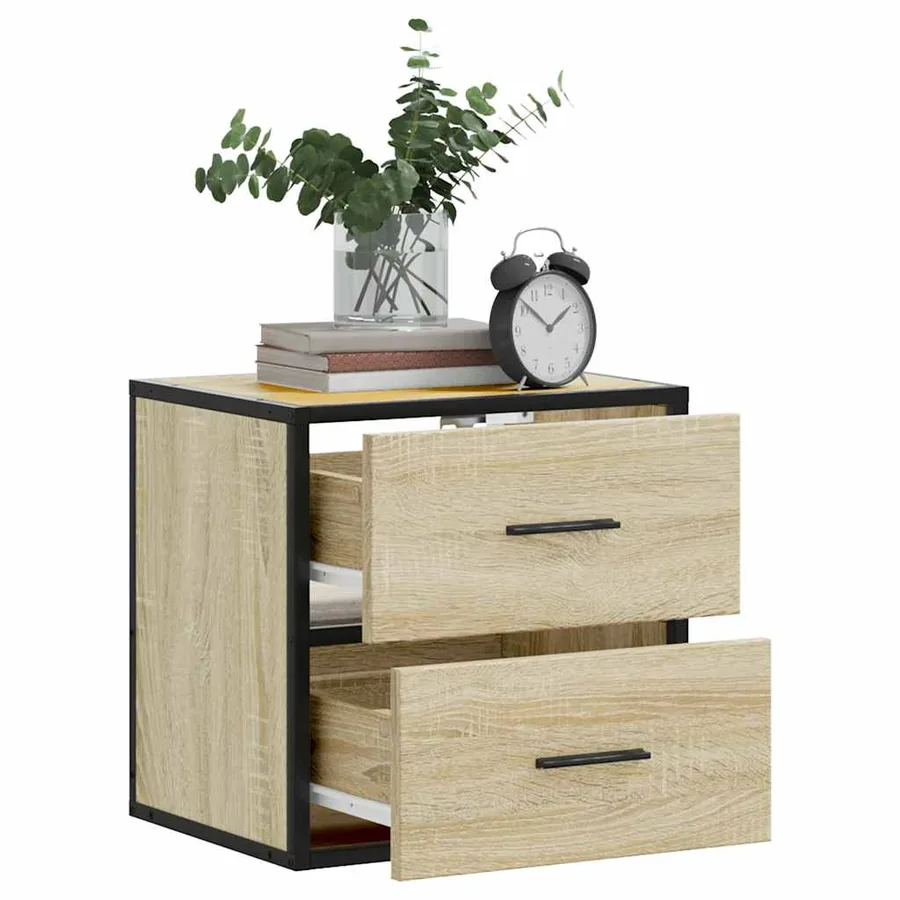 Table de chevet murale chêne sonoma 40x31x39,5 cm - 4
