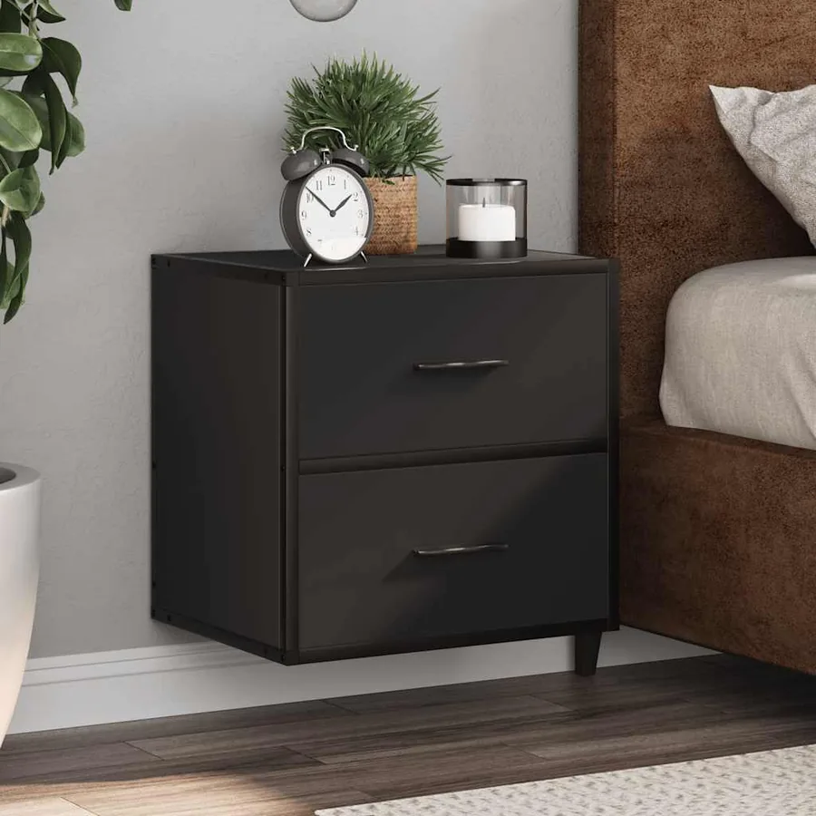 Table de chevet murale noir 40x31x39,5 cm