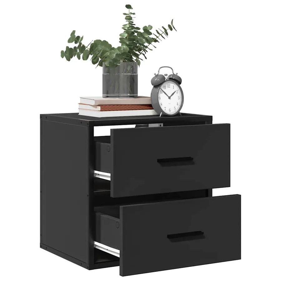 Table de chevet murale noir 40x31x39,5 cm - 4