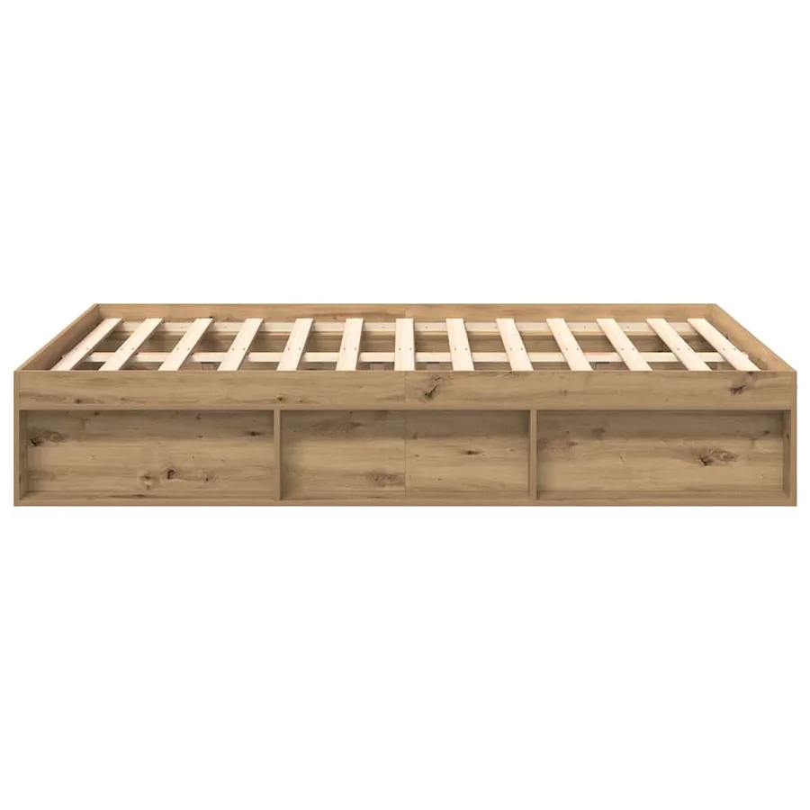 Cadre de lit sans matelas chêne artisanal 160x200 cm - 6