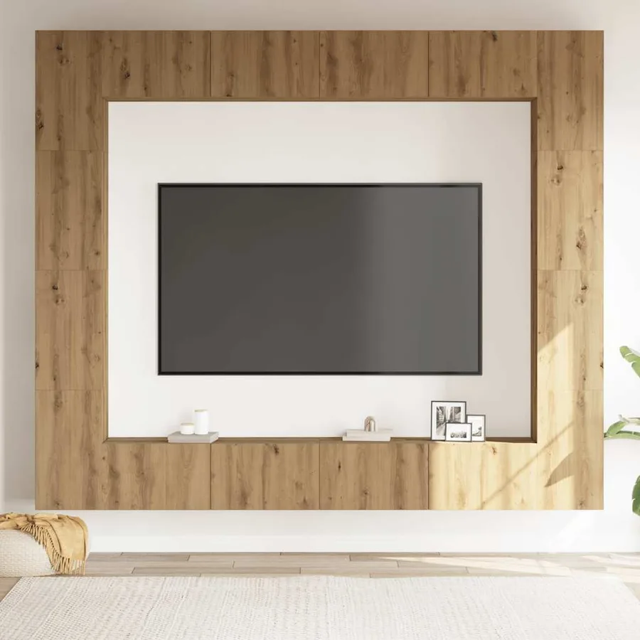 Ensemble de meuble TV mural 8 pcs chêne artisanal - 3