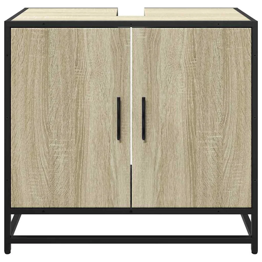 Meuble de salle de bain avec lavabo Chêne Sonoma 65 x 33 x 60 cm Bois d'ingénierie - 5