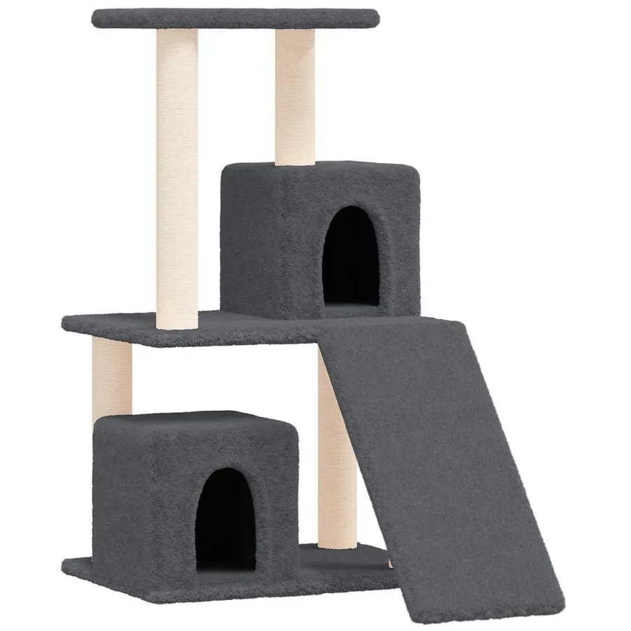 Arbre à chat avec griffoirs en sisal Gris foncé 82 cm - 2