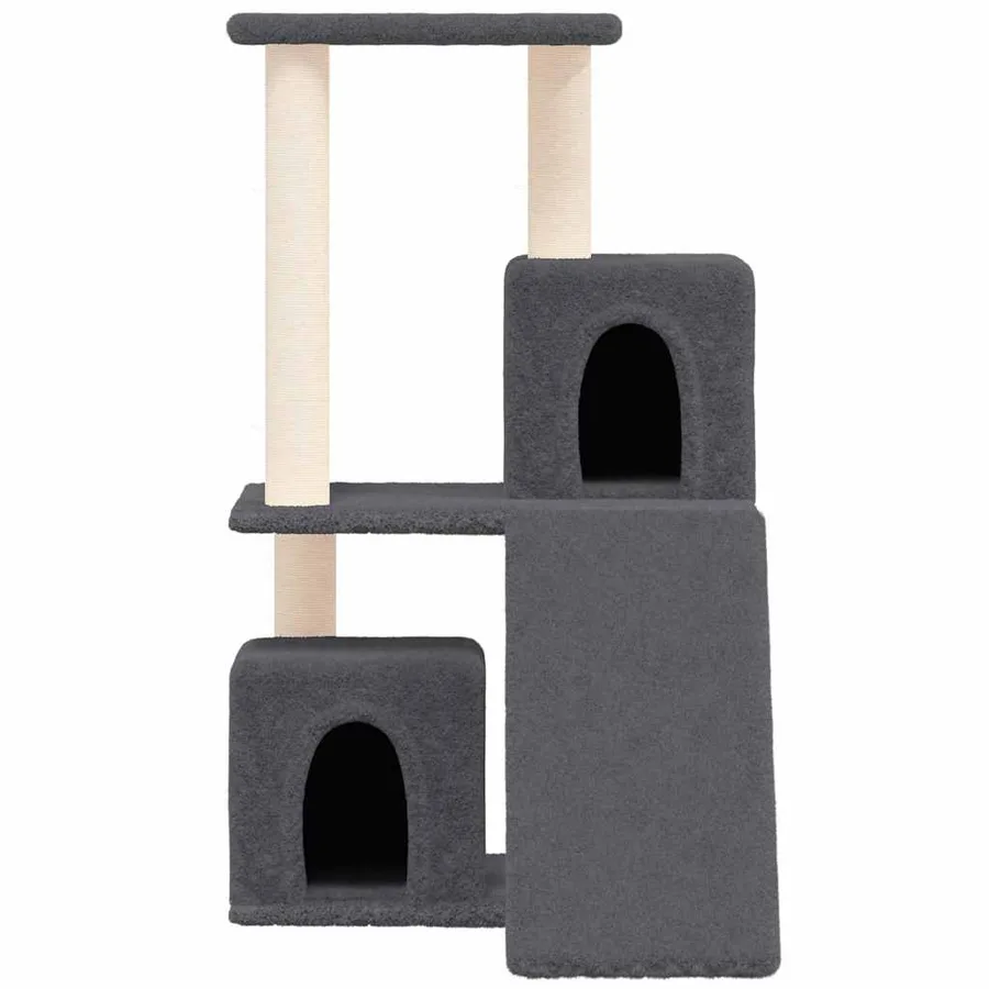 Arbre à chat avec griffoirs en sisal Gris foncé 82 cm - 3