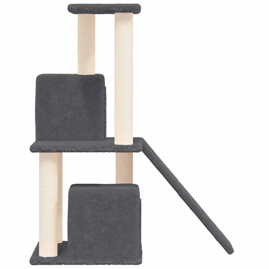 Arbre à chat avec griffoirs en sisal Gris foncé 82 cm - 4