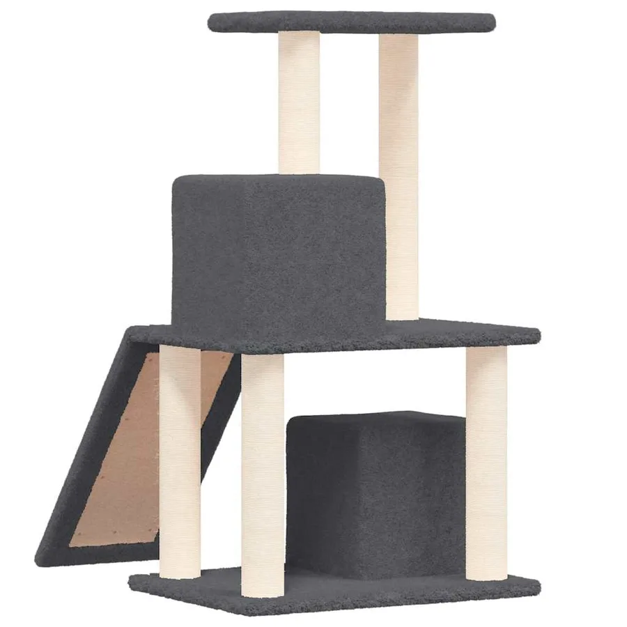 Arbre à chat avec griffoirs en sisal Gris foncé 82 cm - 5