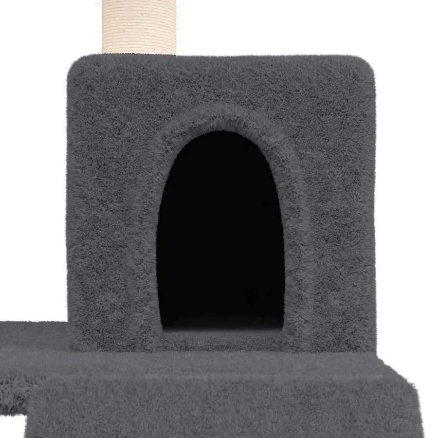 Arbre à chat avec griffoirs en sisal Gris foncé 82 cm - 6