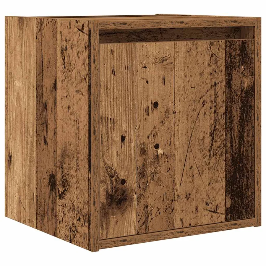 Table de chevet murale vieux bois 38x34x40 cm - 2