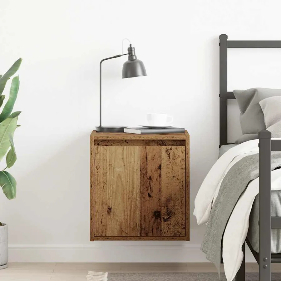 Table de chevet murale vieux bois 38x34x40 cm - 3