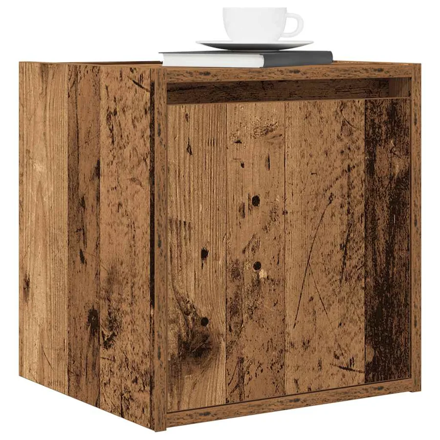 Table de chevet murale vieux bois 38x34x40 cm - 4