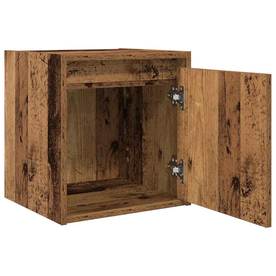 Table de chevet murale vieux bois 38x34x40 cm - 5