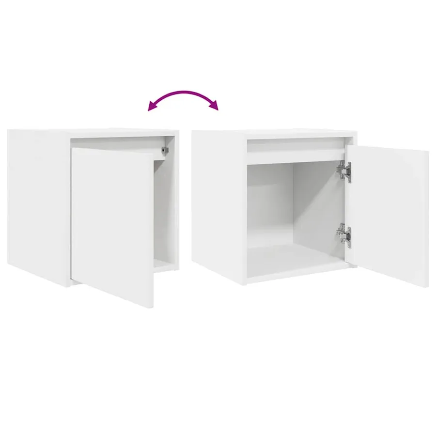Table de chevet murale blanc 38x34x40 cm - 9