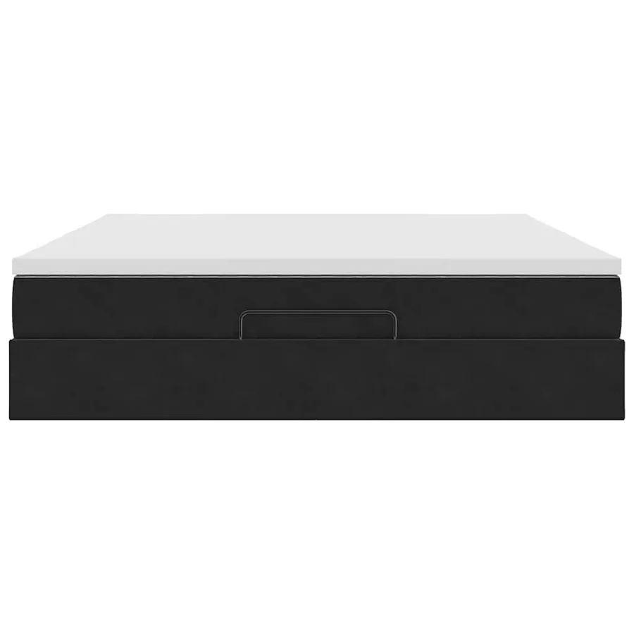 Cadre de lit ottoman avec matelas noir 160x200 cm velours - 7