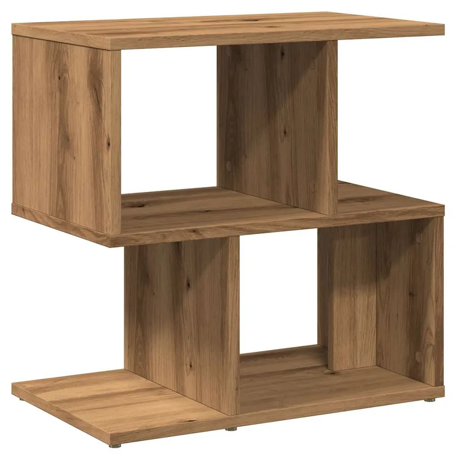 Table de chevet chêne artisanal 50x30x51,5 cm bois d'ingénierie - 2