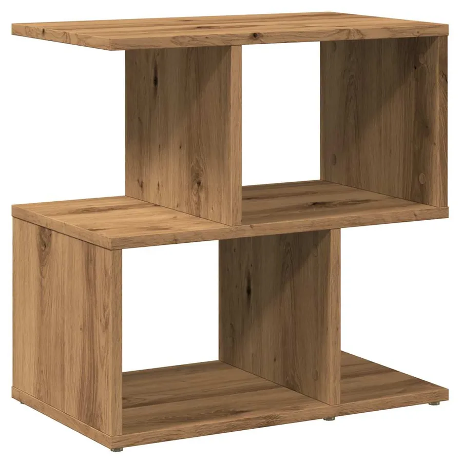 Table de chevet chêne artisanal 50x30x51,5 cm bois d'ingénierie - 5