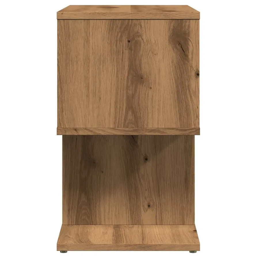 Table de chevet chêne artisanal 50x30x51,5 cm bois d'ingénierie - 6