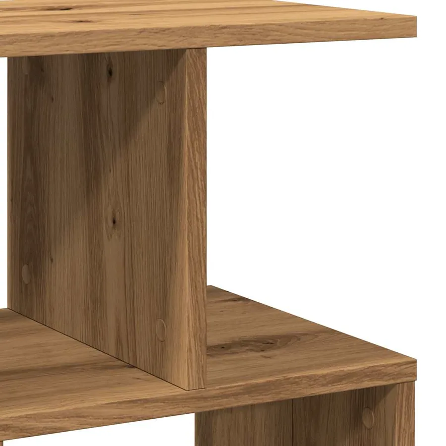 Table de chevet chêne artisanal 50x30x51,5 cm bois d'ingénierie - 7